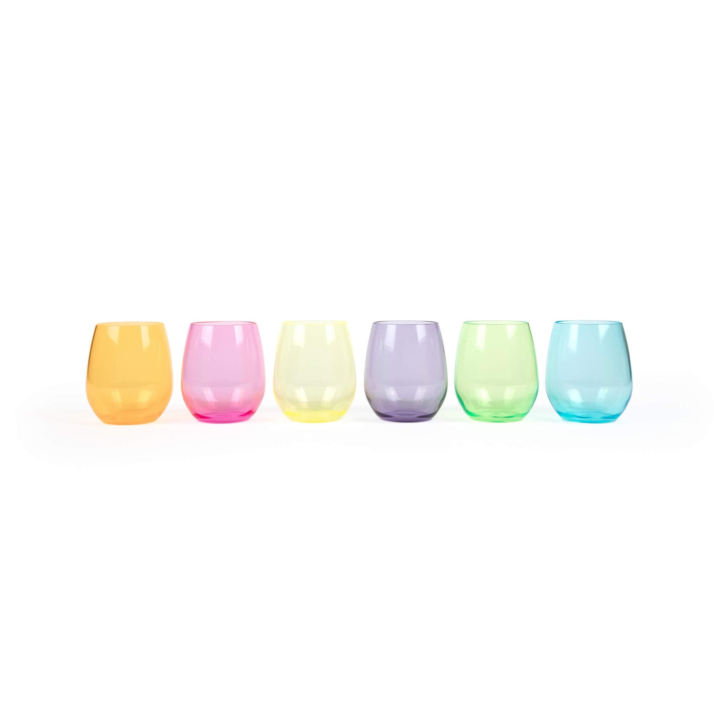 Unbreakable Stemless Wine Glasses- Bright Collection